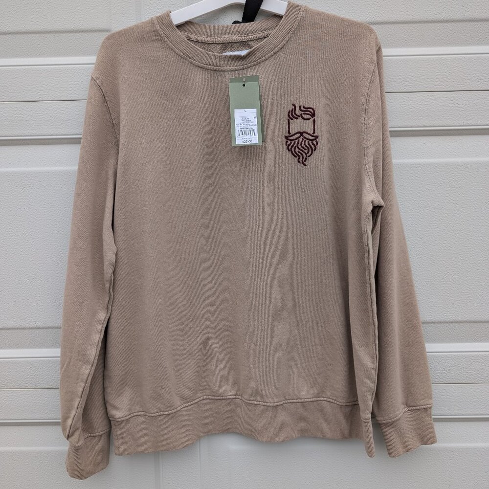 NWT- Mens large beard embroidered sweatshirt